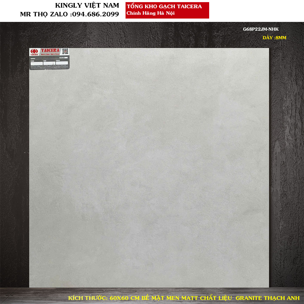 Gạch lát nền giả bê tông 60x60 Taicera G68P22JM Loại 1